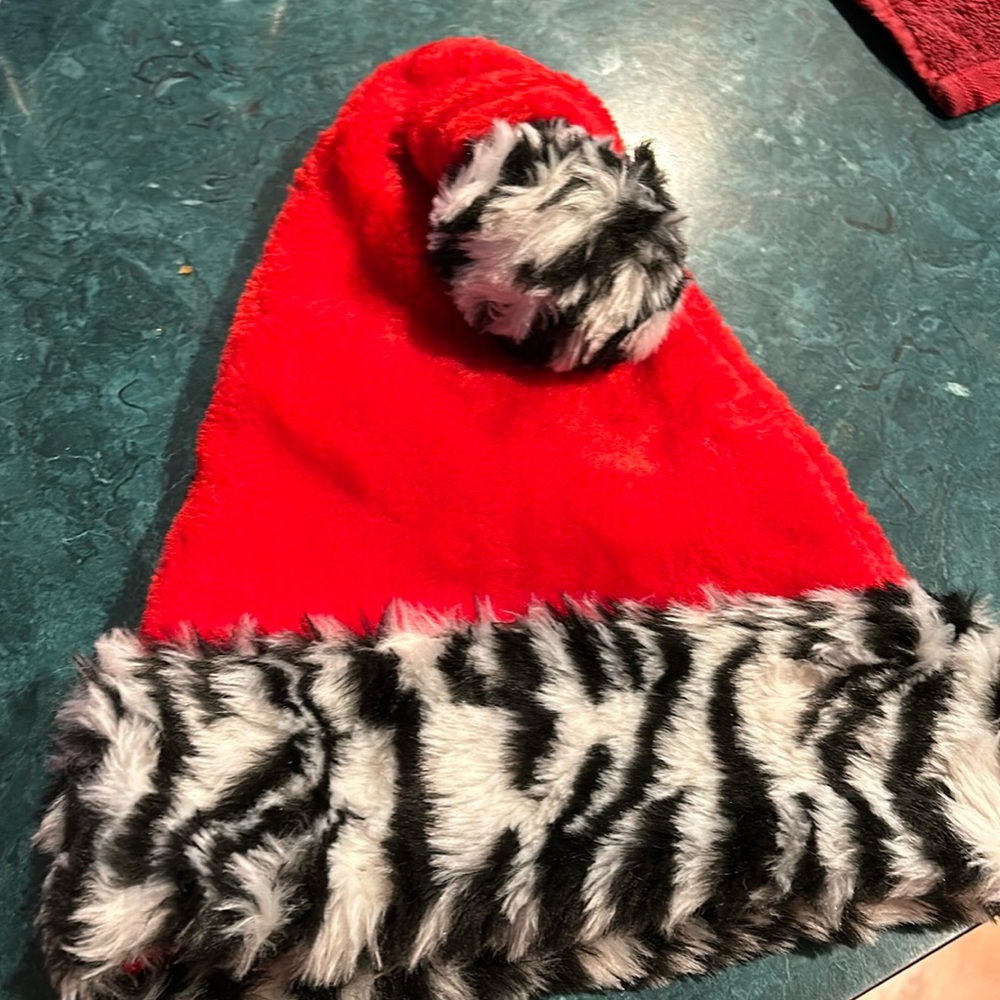 Zebra Santa hat